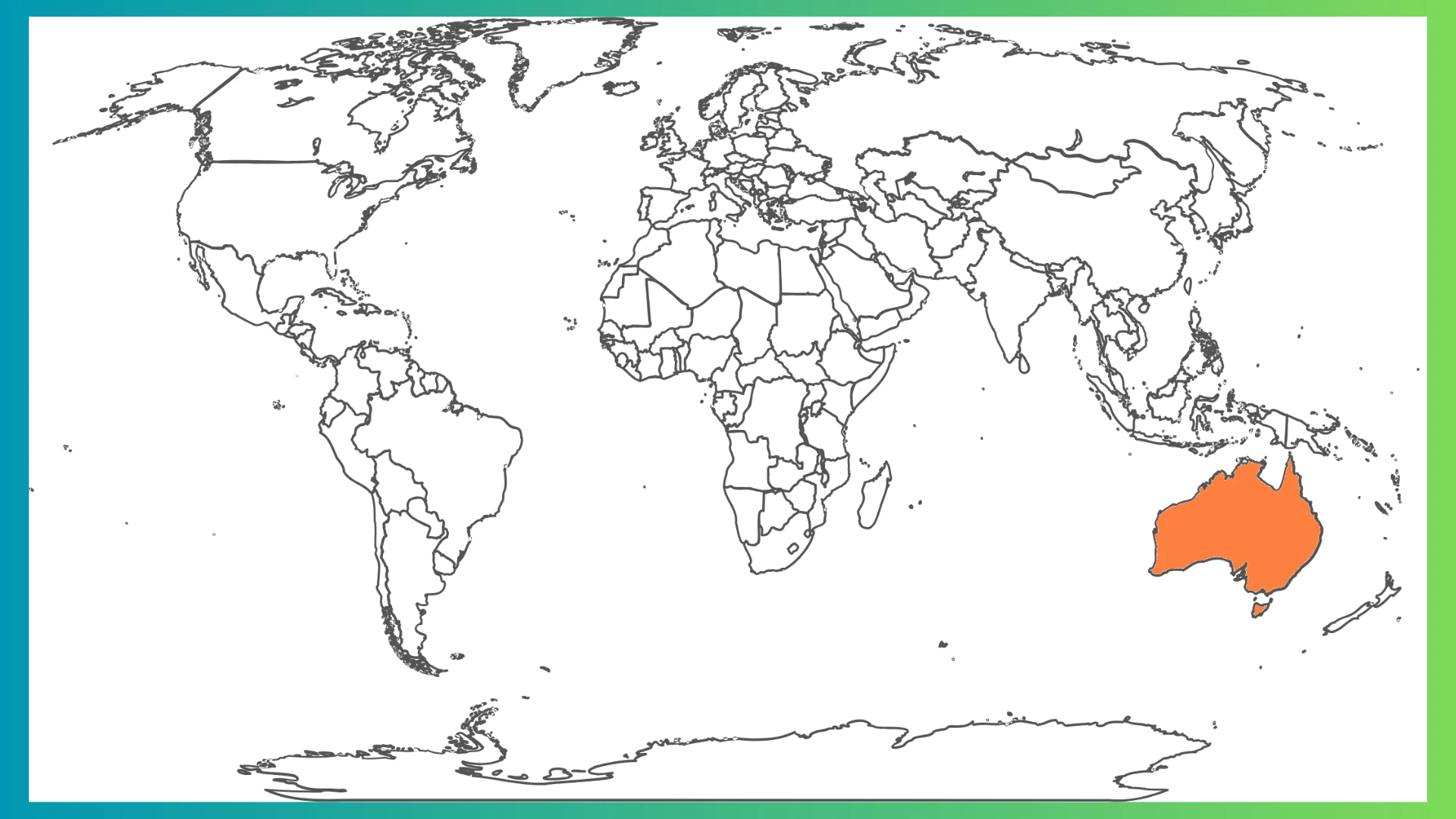 World map with Australia highlighted