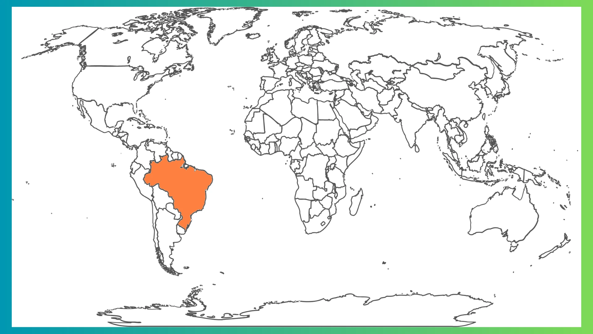 World map with Brazil highlighted