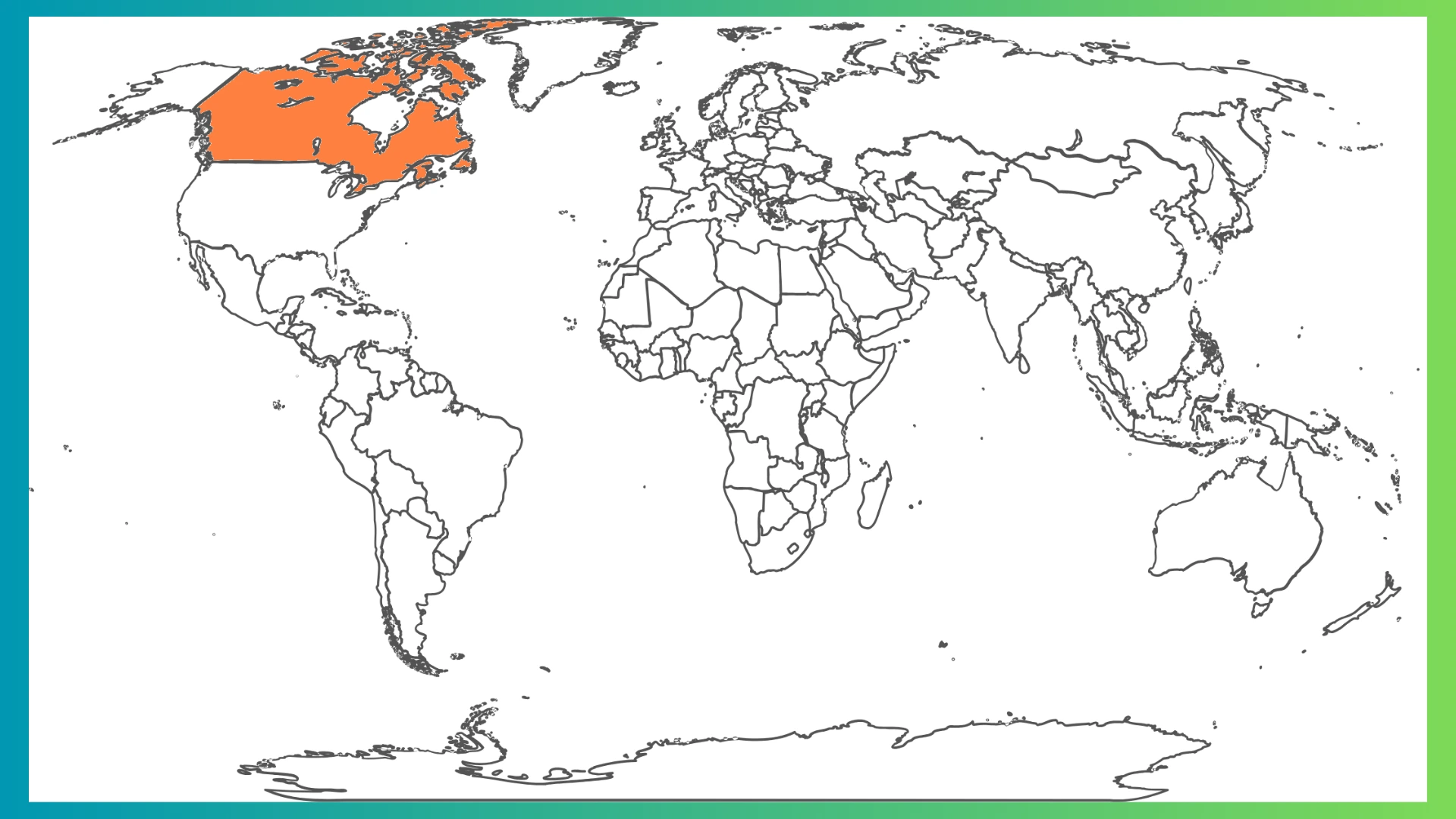 World map with Canada highlighted