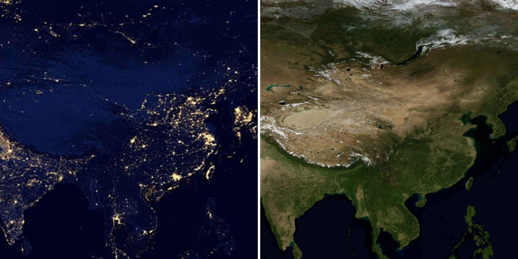 China day vs night comparison