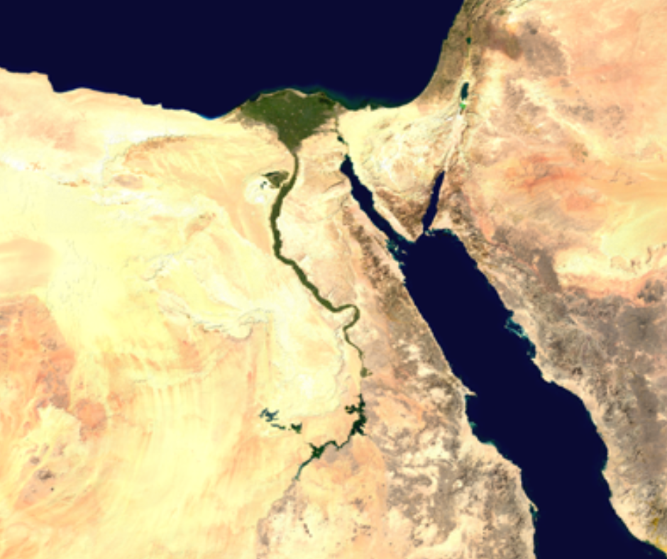 Egypt daytime satellite view