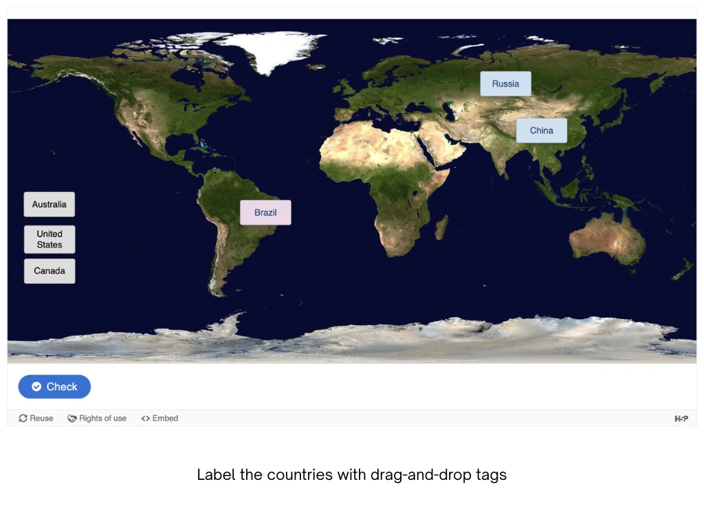 Drag-and-drop country labels